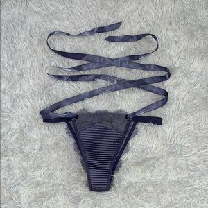 Lace Strappy Lingerie Bottom in Purple